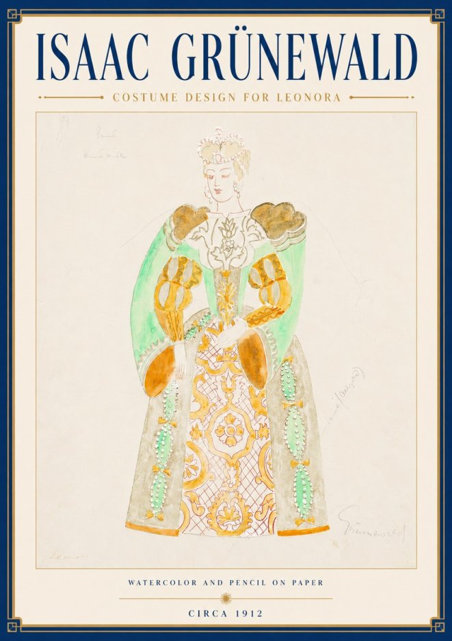Isaac Grünewald Costume Design for Leonora No4 - Poszter