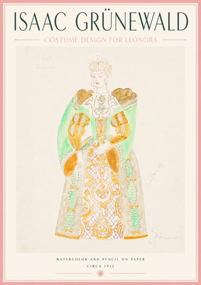 Isaac Grünewald Costume Design for Leonora No5 - Poszter