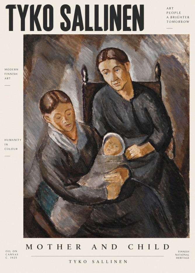 Tyko Sallinen Mother and Child No2 - Poszter