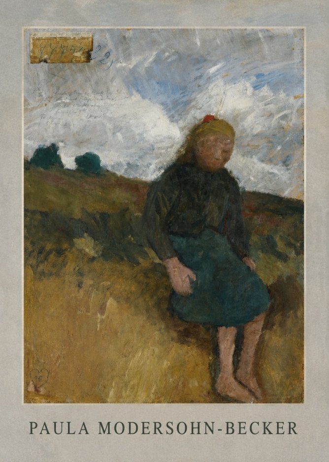 Paula Modersohn-Becker Seated Girl in the Moor No1 - Poszter