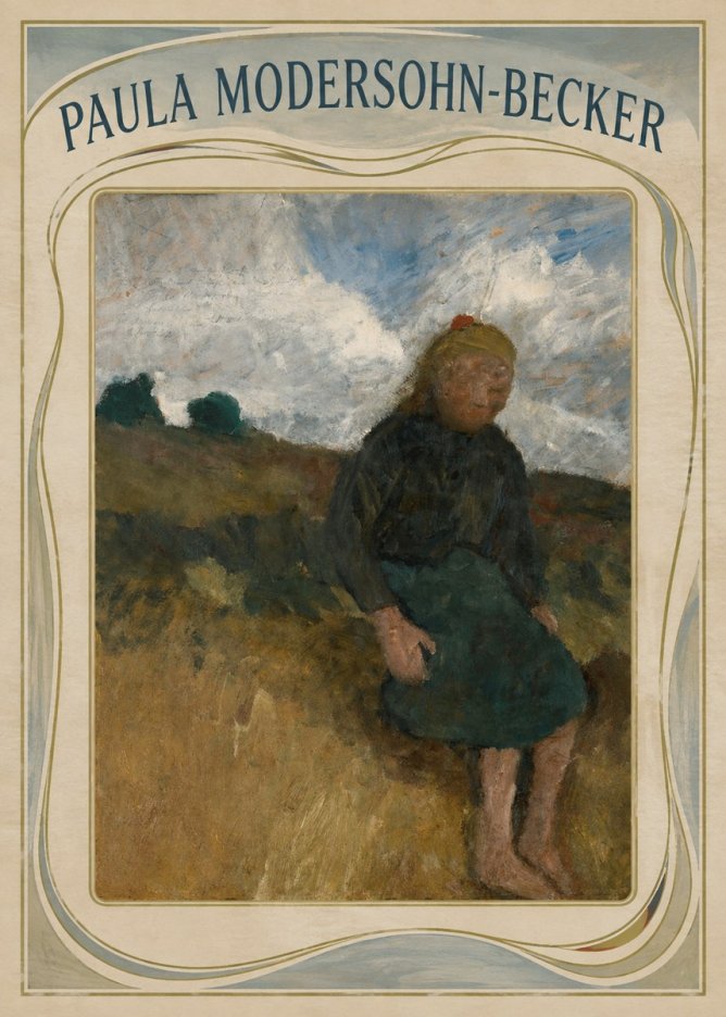 Paula Modersohn-Becker Seated Girl in the Moor No4 - Poszter