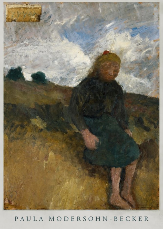 Paula Modersohn-Becker Seated Girl in the Moor No6 - Poszter