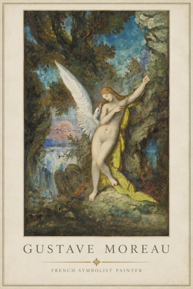 Gustave Moreau Leda and the Swan No1 - Poszter
