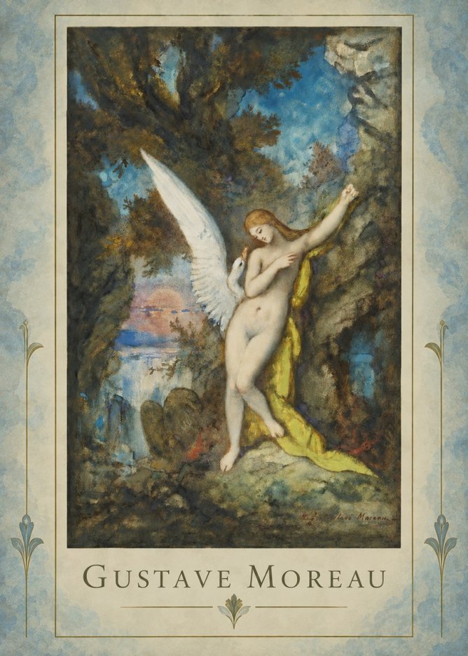 Gustave Moreau Leda and the Swan No4 - Poszter