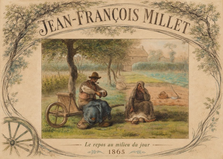 Jean-François Millet Le Repos Au Milieu Du Jour No4 - Poszter