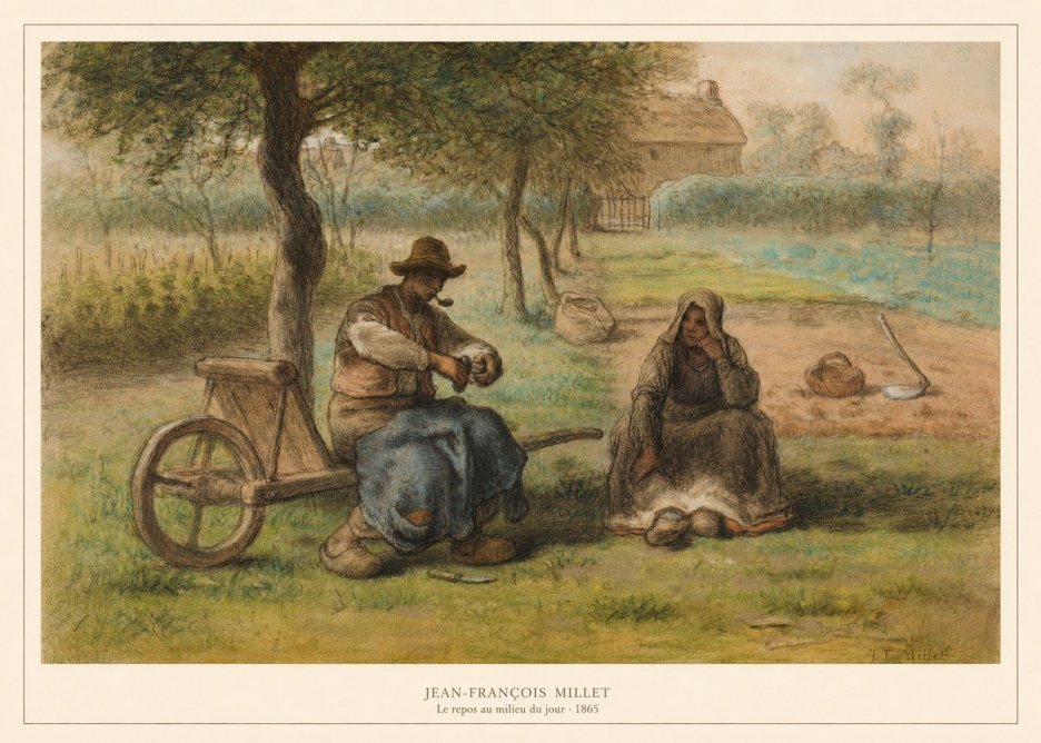 Jean-François Millet Le Repos Au Milieu Du Jour No5 - Poszter