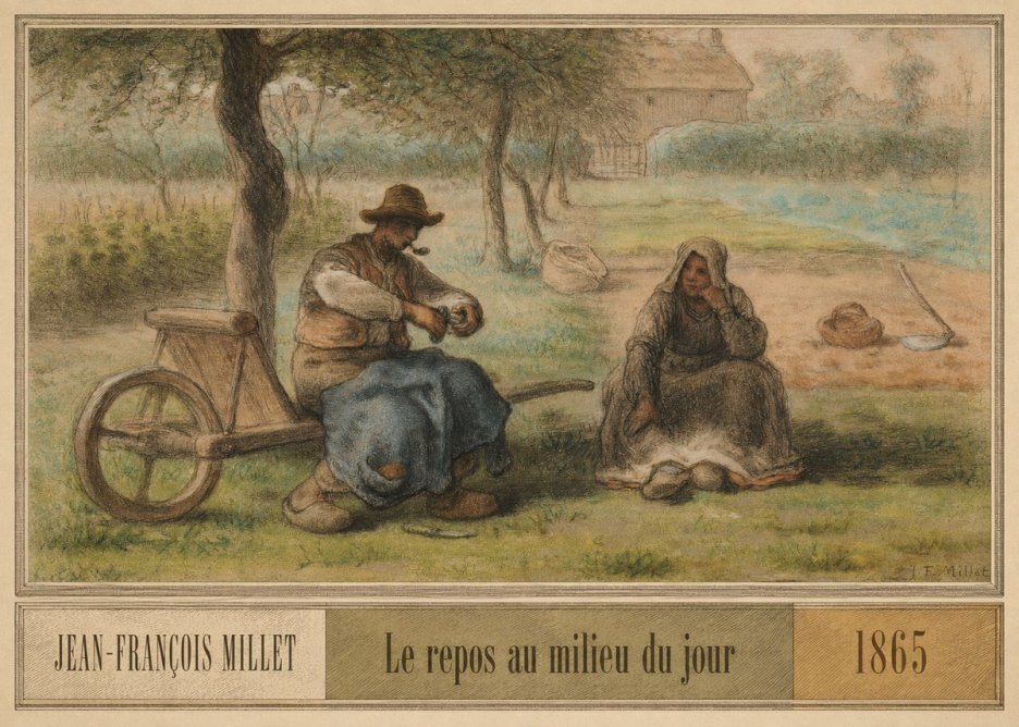 Jean-François Millet Le Repos Au Milieu Du Jour No6 - Poszter