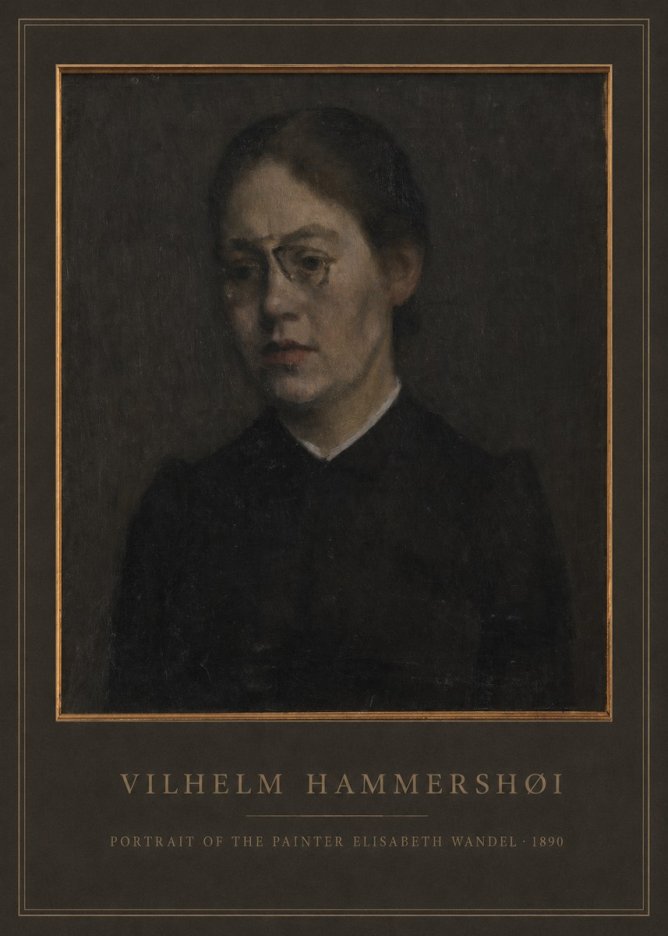 Vilhelm Hammershøi Portrait of the Painter Elisabeth Wandel · 1890 No2 - Poszter