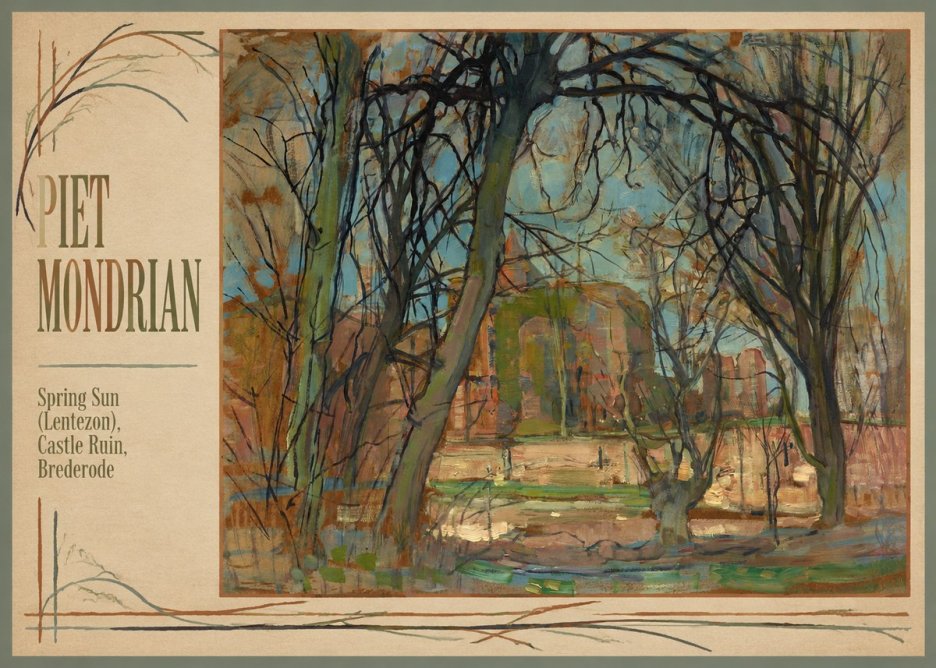 Piet Mondrian Spring Sun (Lentezon), Castle Ruin, Brederode No1 - Poszter