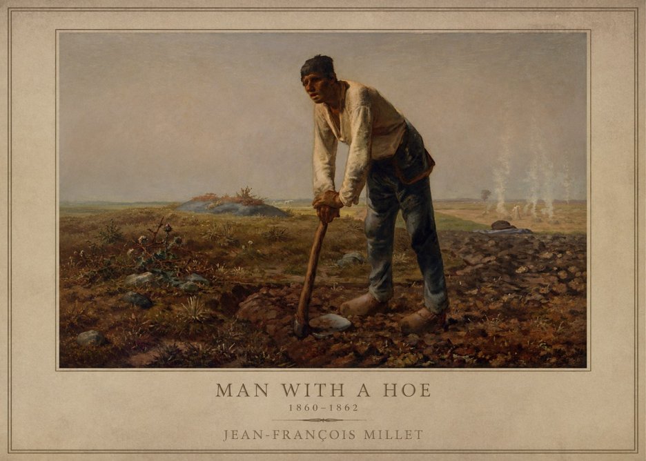 Jean-François Millet Man with a Hoe No1 - Poszter