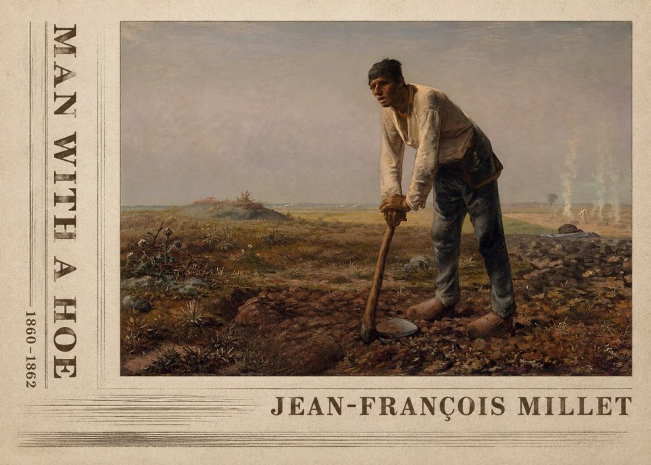Jean-François Millet Man with a Hoe No2 - Poszter