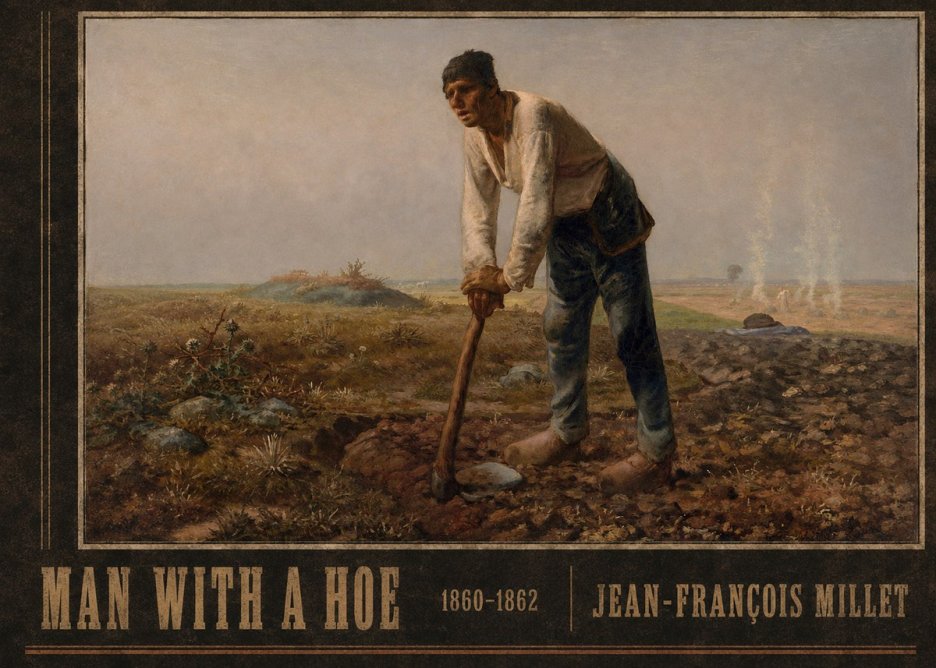 Jean-François Millet Man with a Hoe No3 - Poszter