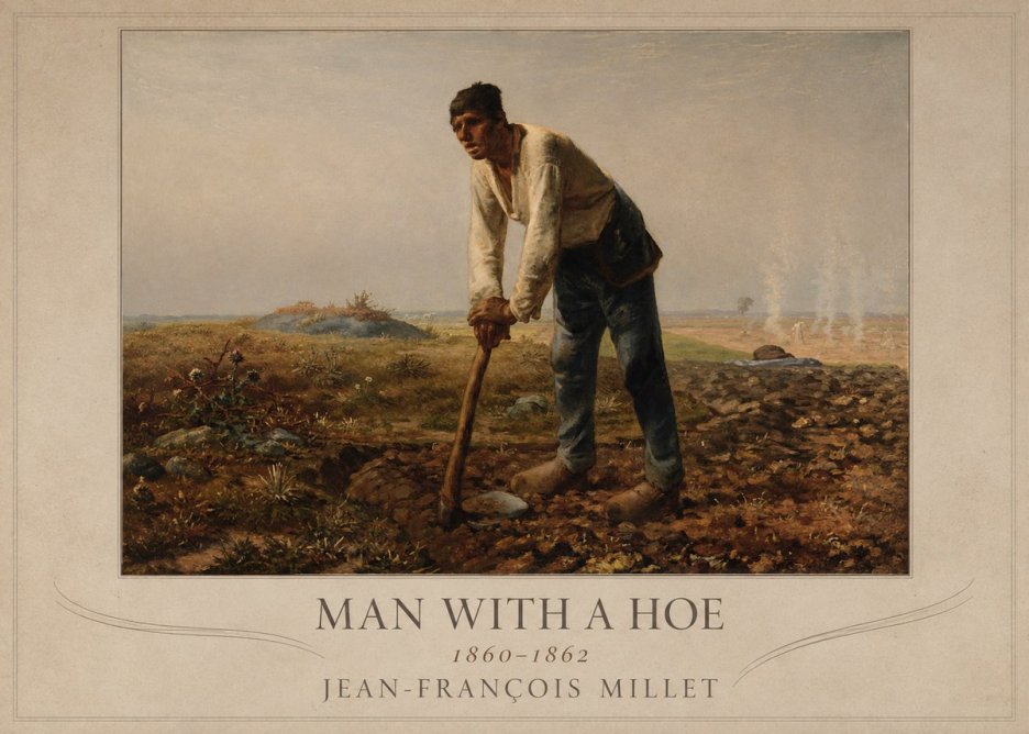 Jean-François Millet Man with a Hoe No4 - Poszter