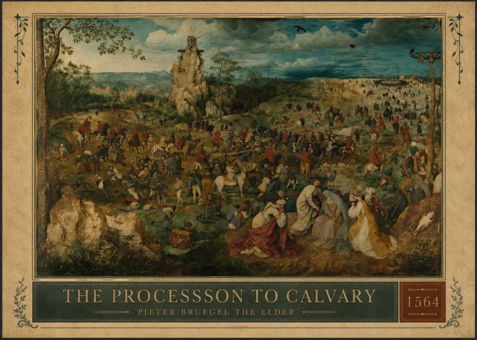 Pieter Bruegel The Processsson to Calvary No1 - Poszter