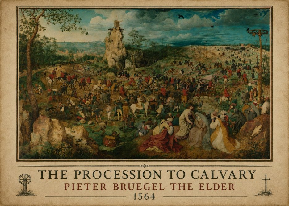 Pieter Bruegel The Processsson to Calvary No6 - Poszter