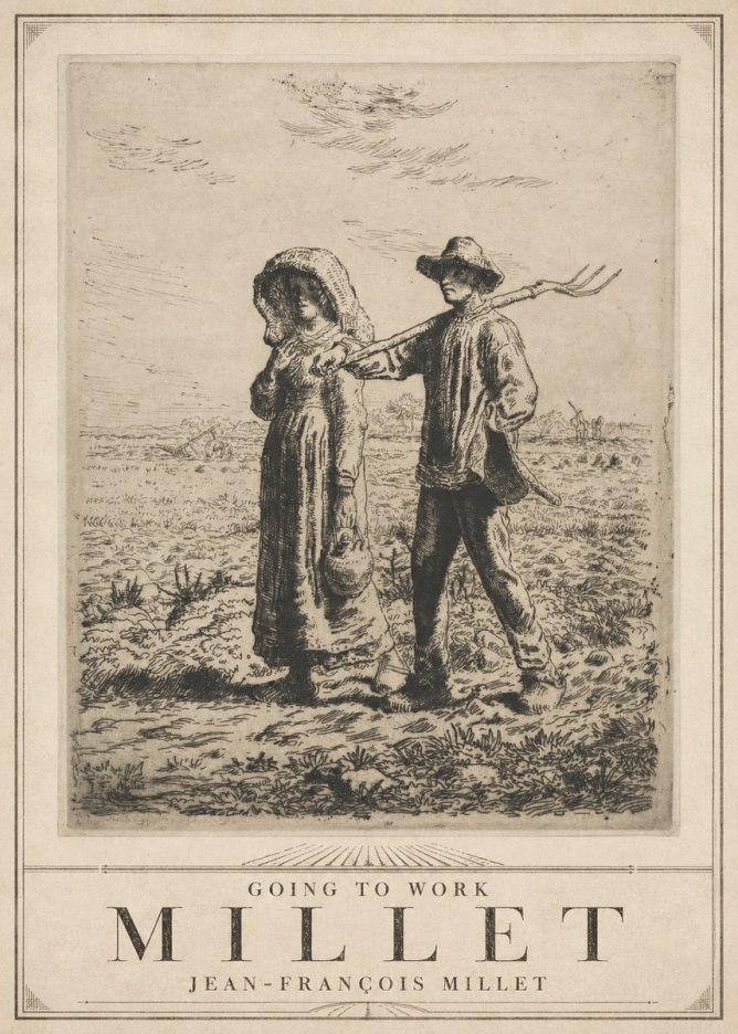 Jean-François Millet Going to Work No3 - Poszter
