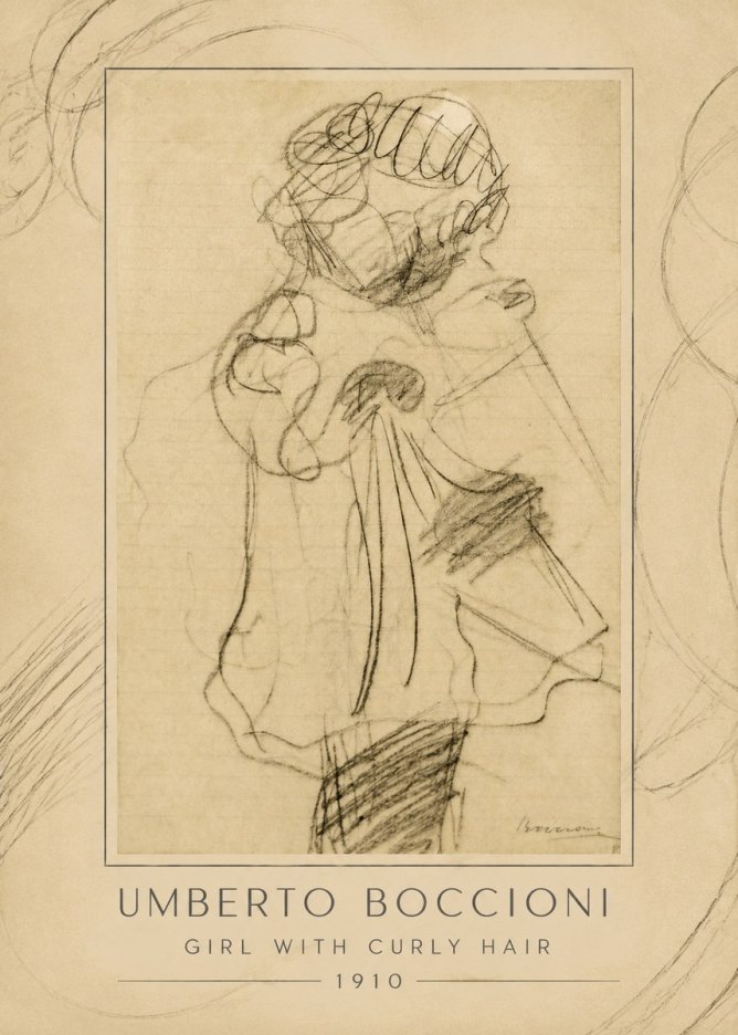 Umberto Boccioni Girl with Curly Hair No1 - Poszter