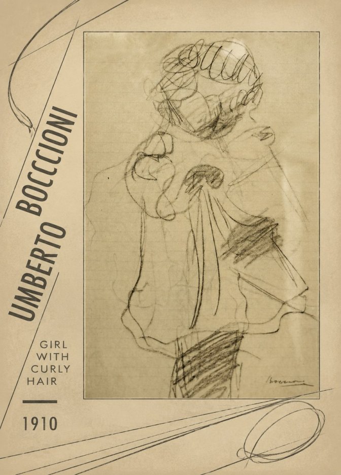 Umberto Boccioni Girl with Curly Hair No2 - Poszter