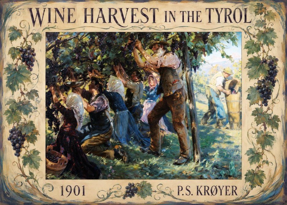 P.S. Krøyer Wine Harvest in the Tyrol No1 - Poszter