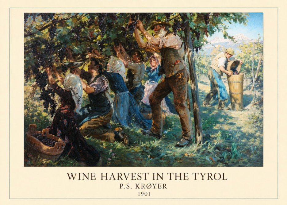 P.S. Krøyer Wine Harvest in the Tyrol No5 - Poszter