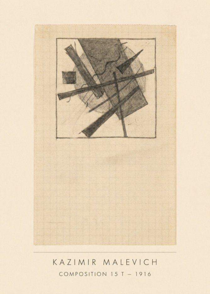 Kazimir Malevich Composition 15 T - 1916 No3 - Poszter