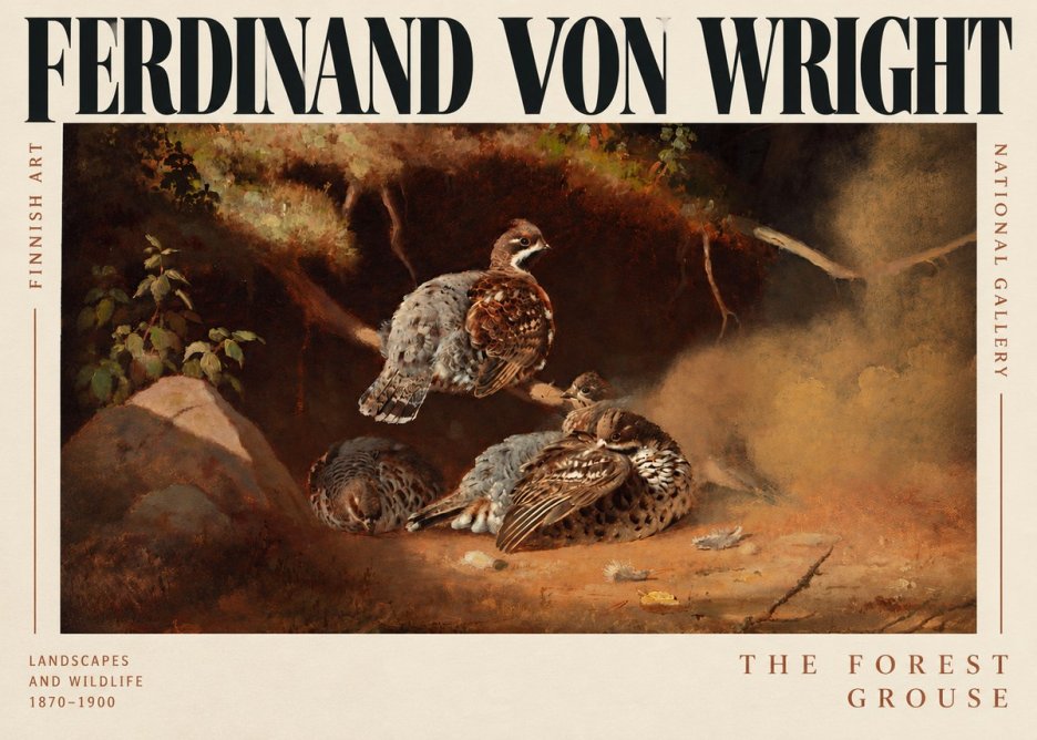 Ferdinand von Wright Grouse in a Forest Hollow No3 - Poszter