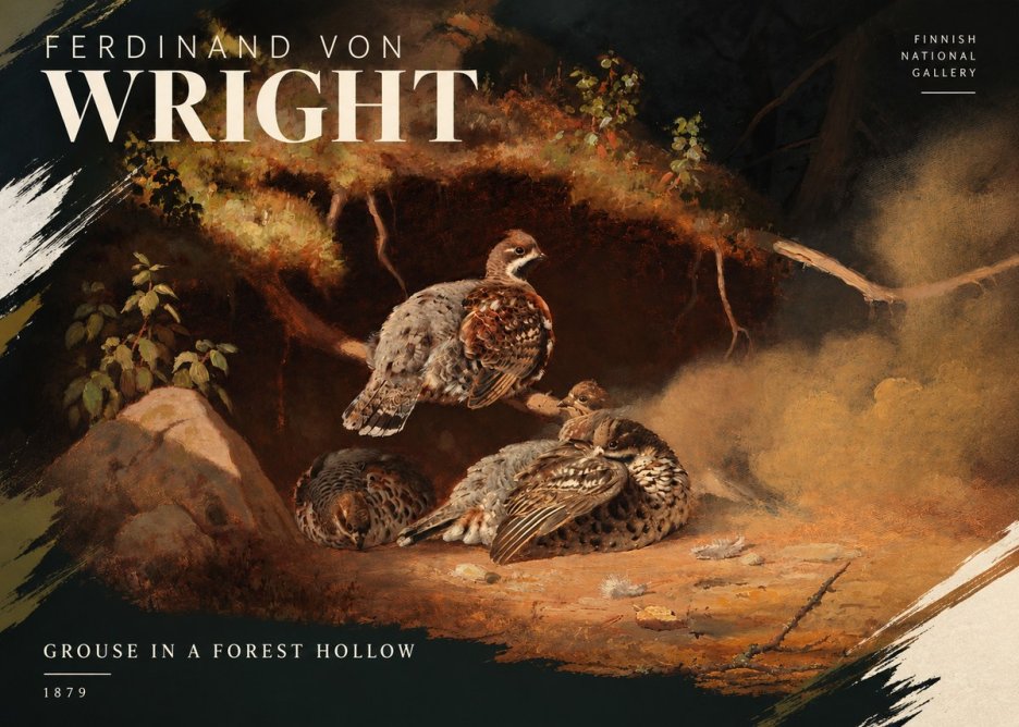 Ferdinand von Wright Grouse in a Forest Hollow No4 - Poszter