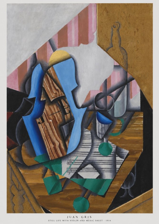 Juan Gris Still Life with Violin and Music Sheet No6 - Poszter