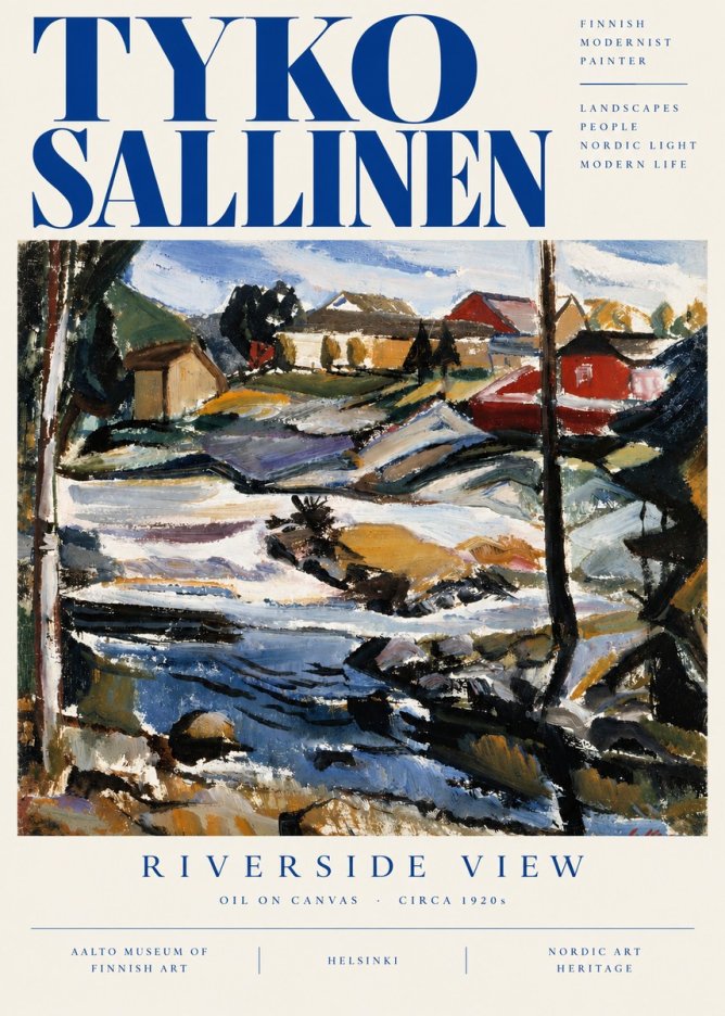 Tyko Sallinen Riverside View No5 - Poszter