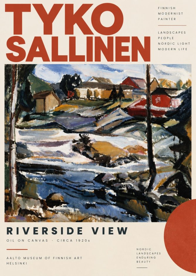 Tyko Sallinen Riverside View No6 - Poszter