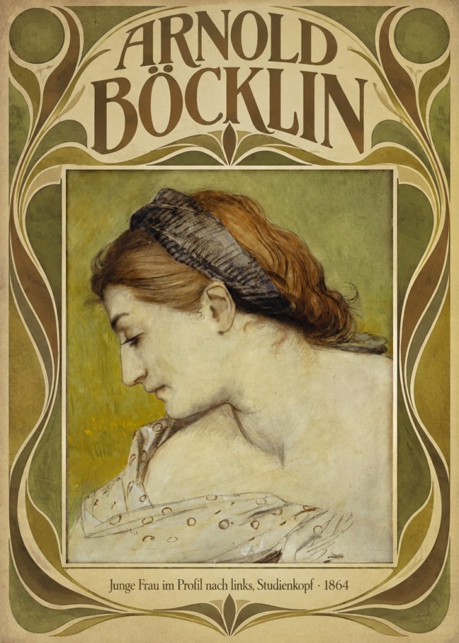 Arnold Böcklin Junge Frau Im Profil Nach Links, Studienkopf No6 - Poszter