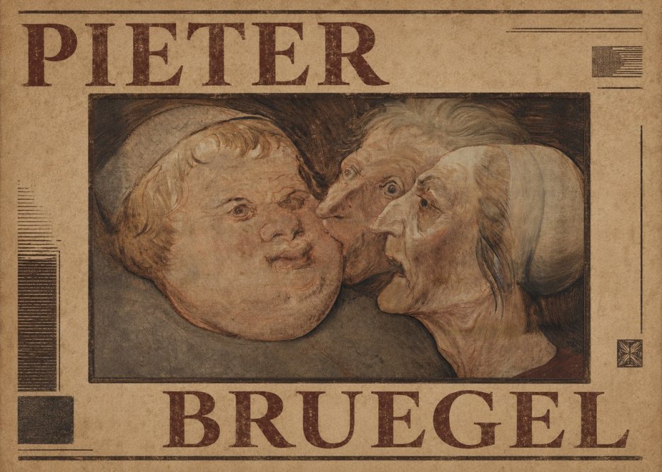 Pieter Bruegel Three Grotesque Heads No2 - Poszter