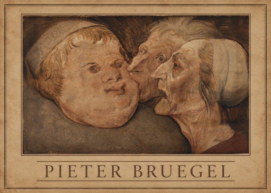Pieter Bruegel Three Grotesque Heads No3 - Poszter