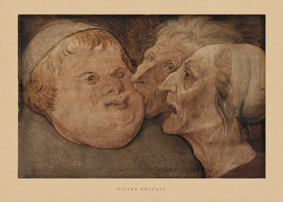Pieter Bruegel Three Grotesque Heads No5 - Poszter