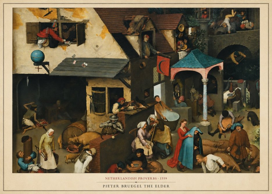 Pieter Bruegel Netherlandish Proverbs VII No6 - Poszter