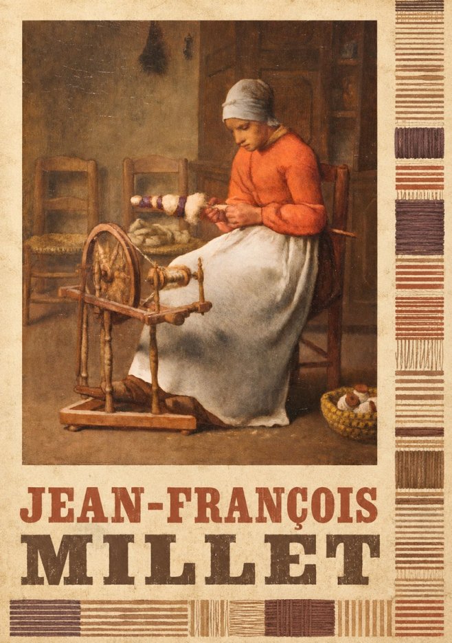 Jean-François Millet Woman Spinning No6 - Poszter