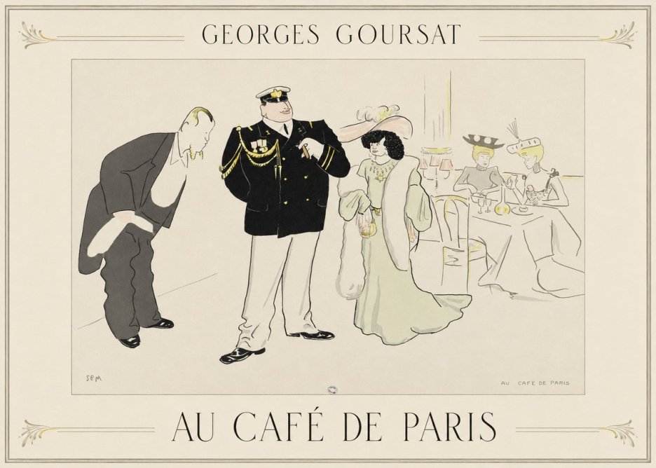 Georges Goursat Au Café De Paris No1 - Poszter
