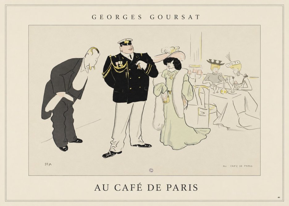 Georges Goursat Au Café De Paris No4 - Poszter