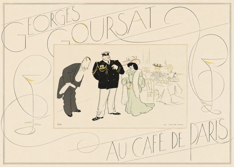 Georges Goursat Au Café De Paris No5 - Poszter