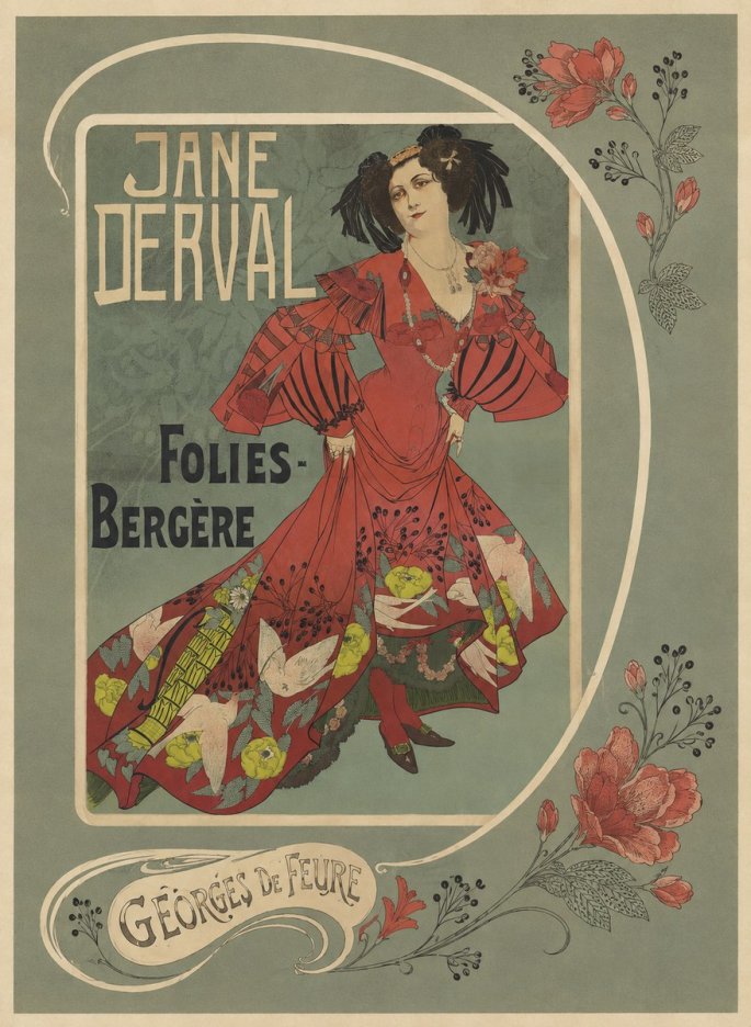 Georges de Feure Jane Derval - Folies-bergère II No5 - Poszter