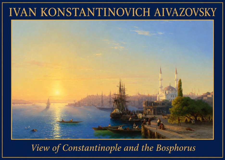 Ivan Konstantinovich Aivazovsky View of Constantinople and the Bosphorus No1 - Poszter