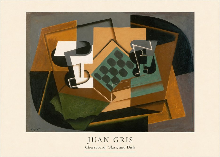Juan Gris Chessboard, Glass, and Dish No4 - Poszter