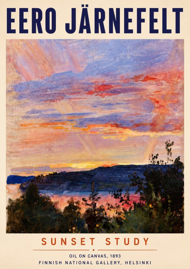 Eero Järnefelt Sunset Study No3 - Poszter