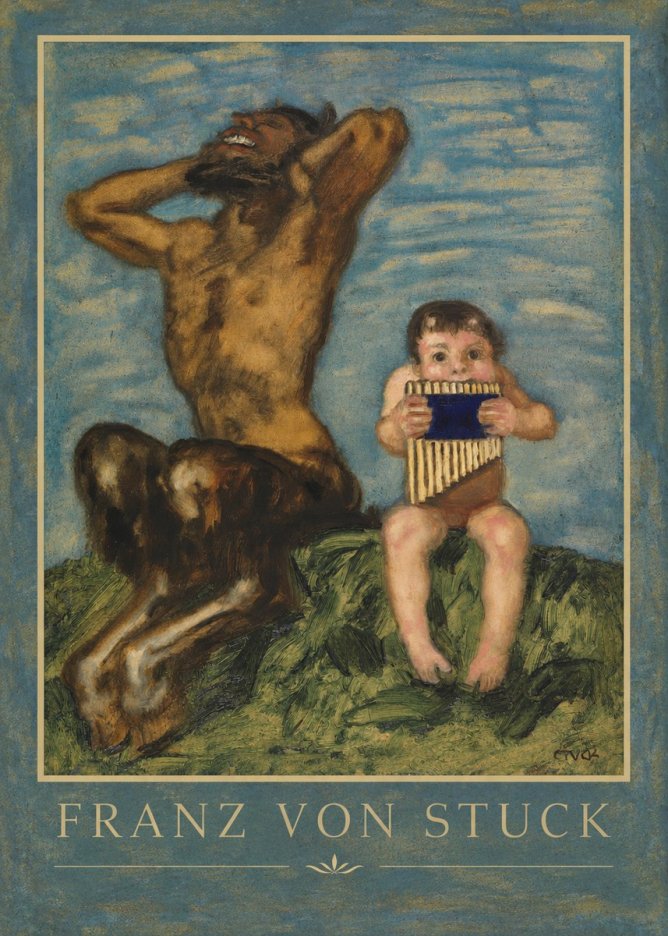 Franz von Stuck Laughing Faun and Playing Putto No6 - Poszter