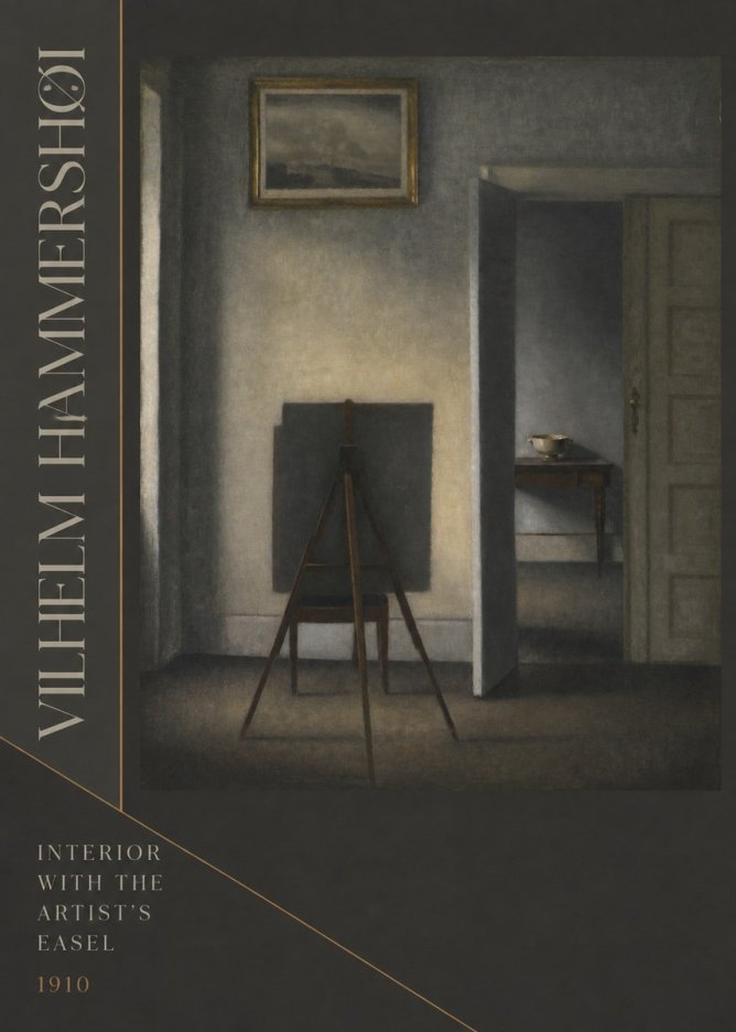 Vilhelm Hammershøi Interior with the Artist's Easel II No6 - Poszter