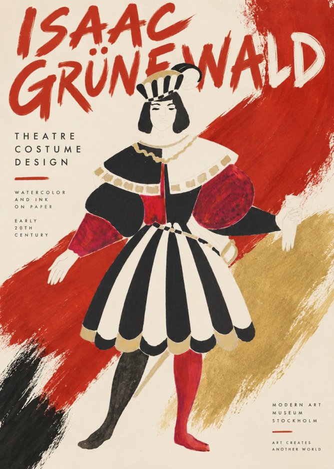 Isaac Grünewald Costume Design XI No3 - Poszter