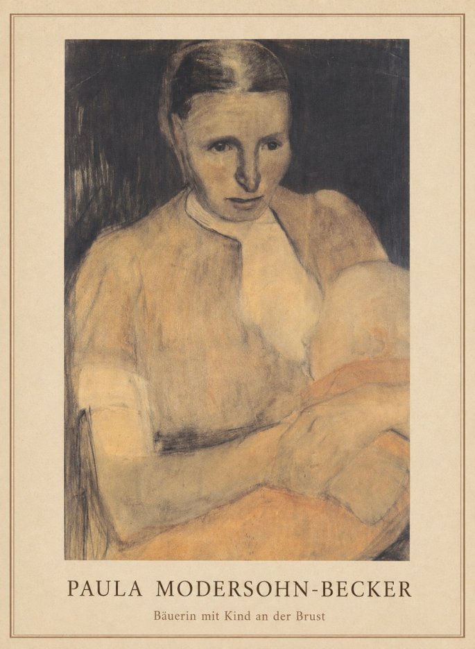 Paula Modersohn-Becker Bäuerin Mit Kind an Der Brust No3 - Poszter