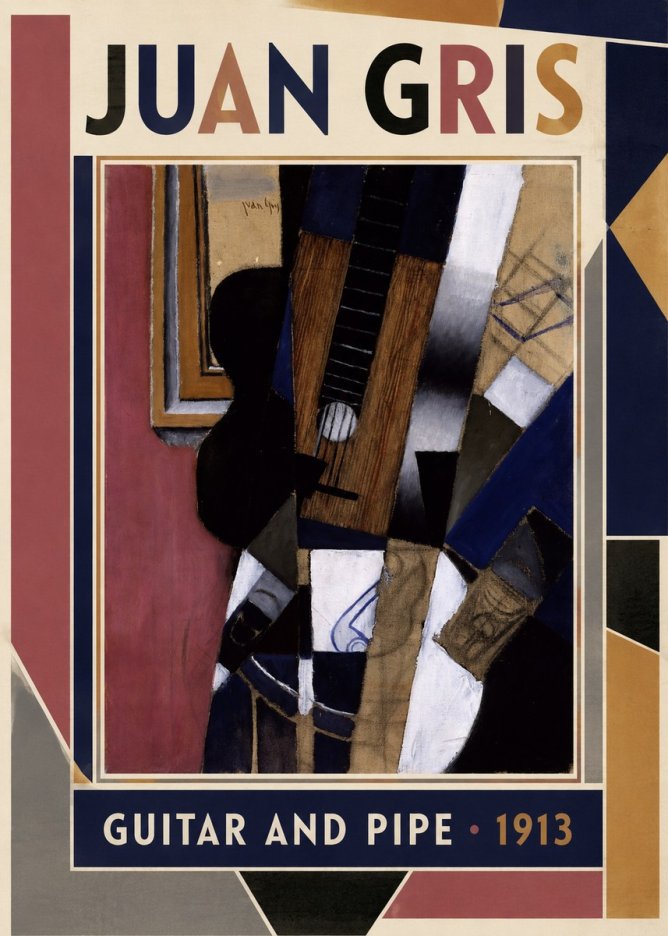 Juan Gris Guitar and Pipe II No1 - Poszter