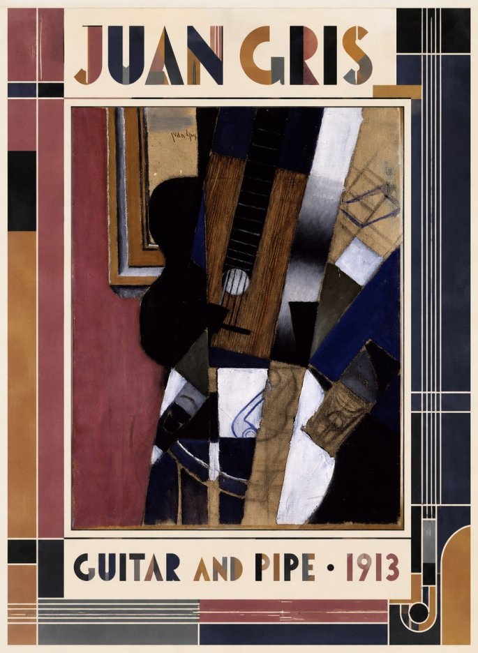 Juan Gris Guitar and Pipe II No5 - Poszter