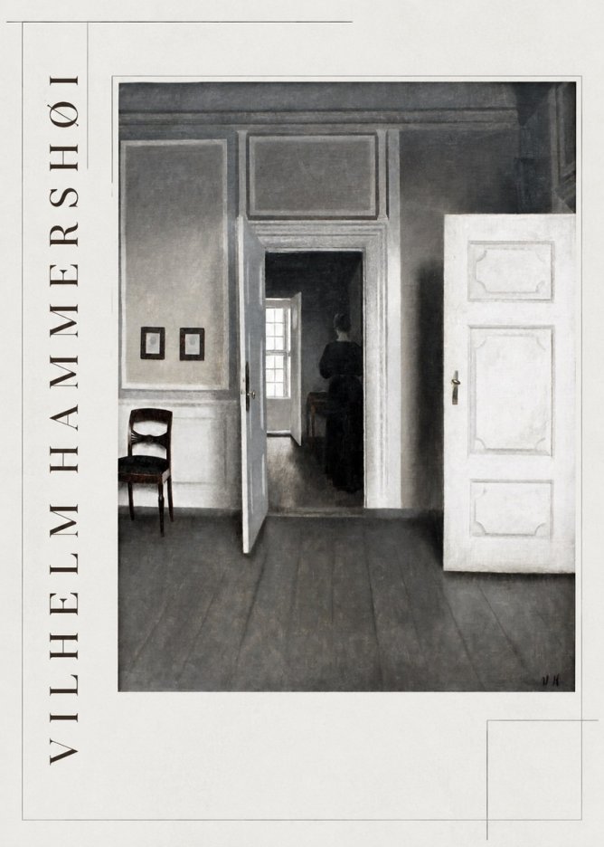 Vilhelm Hammershøi Interior with a Woman Seen from Behind No2 - Poszter